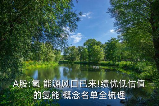 A股:氫 能源風口已來!績優(yōu)低估值的氫能 概念名單全梳理