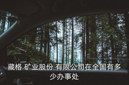藏格 礦業(yè)股份 有限公司在全國(guó)有多少辦事處