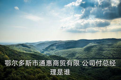 鄂爾多斯市通惠商貿(mào)有限 公司付總經(jīng)理是誰(shuí)