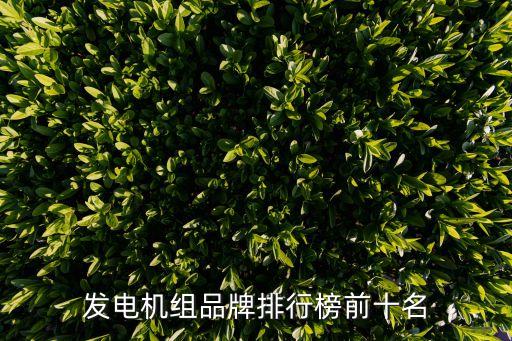 發(fā)電機組品牌排行榜前十名