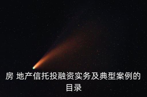 房 地產(chǎn)信托投融資實務(wù)及典型案例的目錄