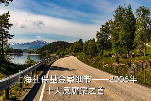  上海社?；鸢讣?xì)節(jié)——2006年十大反腐案之首