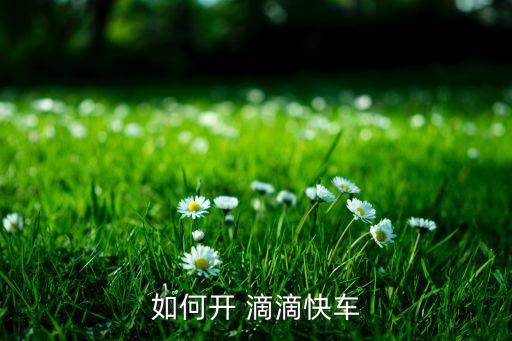 如何開 滴滴快車