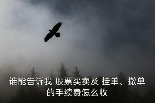 誰(shuí)能告訴我 股票買賣及 掛單、撤單的手續(xù)費(fèi)怎么收