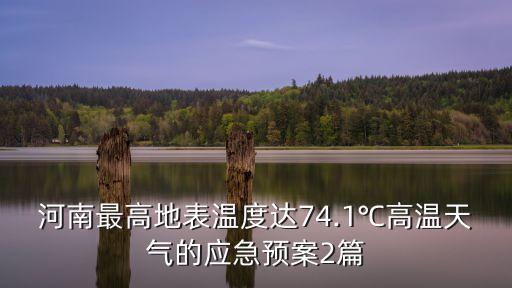 河南最高地表溫度達74.1℃高溫天氣的應(yīng)急預(yù)案2篇