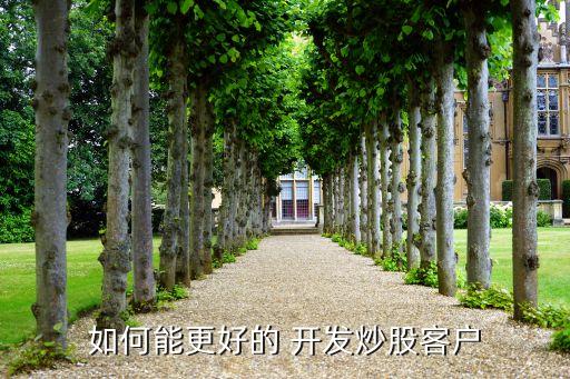如何能更好的 開(kāi)發(fā)炒股客戶