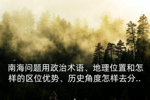 南海問題用政治術(shù)語、地理位置和怎樣的區(qū)位優(yōu)勢、歷史角度怎樣去分...