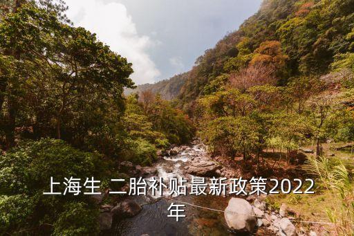  上海生 二胎補貼最新政策2022年