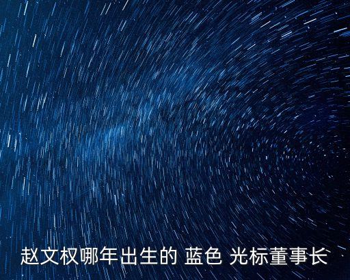 趙文權(quán)哪年出生的 藍色 光標董事長