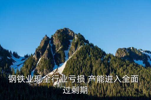 鋼鐵業(yè)現(xiàn)全行業(yè)虧損 產(chǎn)能進(jìn)入全面 過(guò)剩期