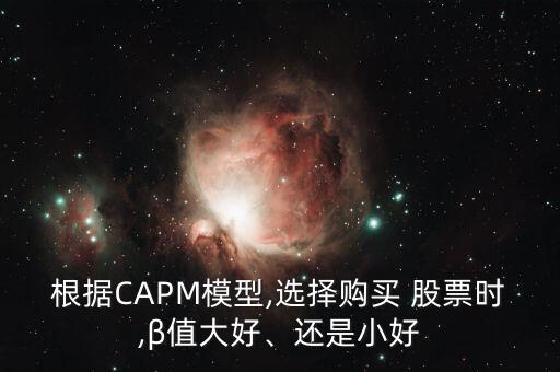 根據(jù)CAPM模型,選擇購(gòu)買 股票時(shí),β值大好、還是小好