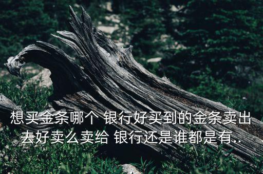 想買金條哪個(gè) 銀行好買到的金條賣出去好賣么賣給 銀行還是誰都是有...