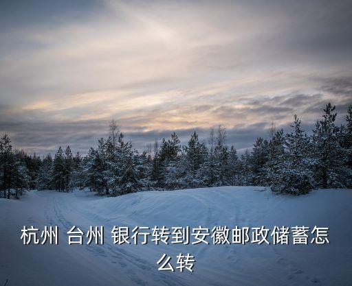 杭州 臺州 銀行轉到安徽郵政儲蓄怎么轉