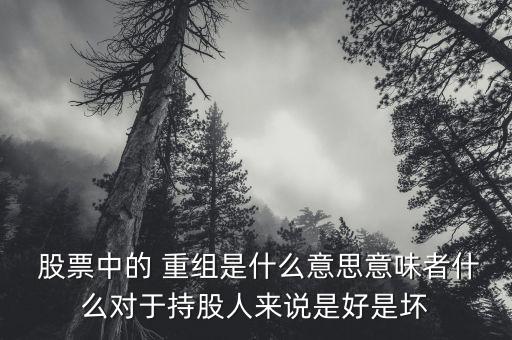  股票中的 重組是什么意思意味者什么對(duì)于持股人來(lái)說(shuō)是好是壞