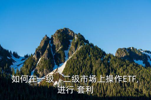 如何在一級(jí)、二級(jí)市場上操作ETF,進(jìn)行 套利