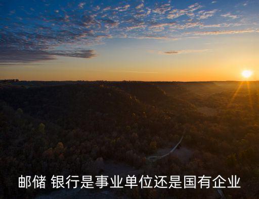 郵儲(chǔ) 銀行是事業(yè)單位還是國有企業(yè)
