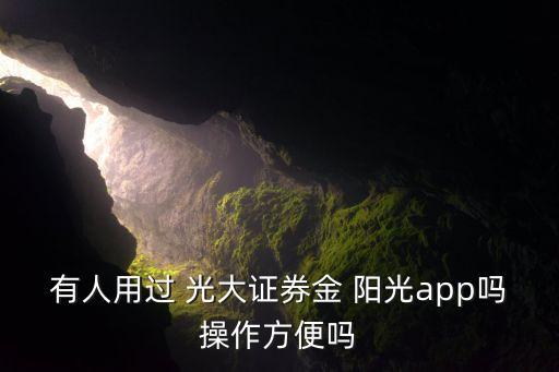 有人用過(guò) 光大證券金 陽(yáng)光app嗎操作方便嗎