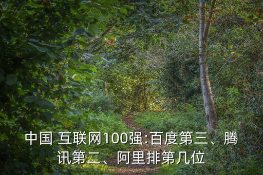 中國 互聯(lián)網(wǎng)100強(qiáng):百度第三、騰訊第二、阿里排第幾位