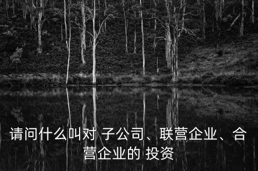請問什么叫對 子公司、聯(lián)營企業(yè)、合營企業(yè)的 投資