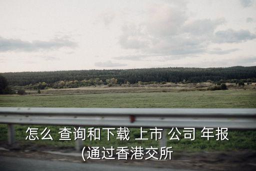 怎么 查詢和下載 上市 公司 年報(bào)(通過(guò)香港交所