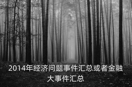 2014年經濟問題事件匯總或者金融大事件匯總