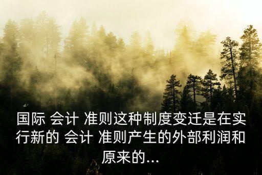 國際 會(huì)計(jì) 準(zhǔn)則這種制度變遷是在實(shí)行新的 會(huì)計(jì) 準(zhǔn)則產(chǎn)生的外部利潤和原來的...