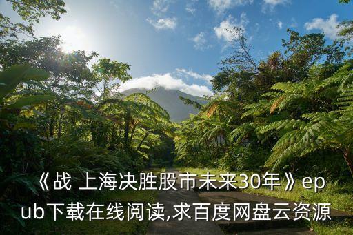 《戰(zhàn) 上海決勝股市未來(lái)30年》epub下載在線閱讀,求百度網(wǎng)盤云資源