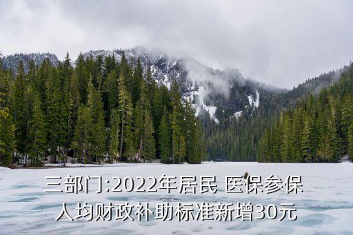 三部門:2022年居民 醫(yī)保參保 人均財(cái)政補(bǔ)助標(biāo)準(zhǔn)新增30元