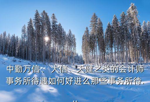 中勤萬信、 大信、天健之類的會(huì)計(jì)師事務(wù)所待遇如何好進(jìn)么那些事務(wù)所待...