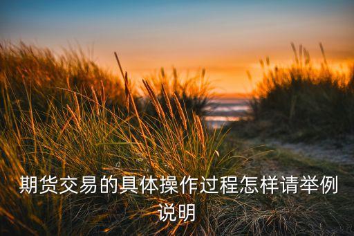  期貨交易的具體操作過程怎樣請(qǐng)舉例說明