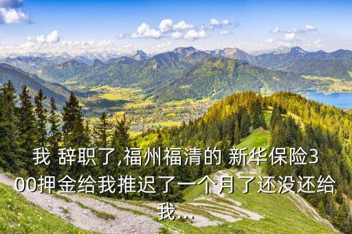 我 辭職了,福州福清的 新華保險(xiǎn)300押金給我推遲了一個(gè)月了還沒還給我...
