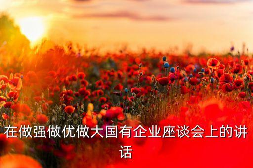 在做強(qiáng)做優(yōu)做大國(guó)有企業(yè)座談會(huì)上的講話(huà)
