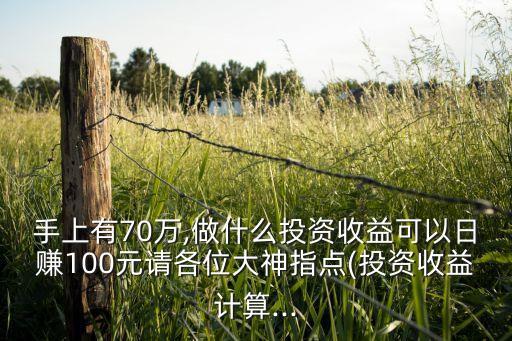 手上有70萬,做什么投資收益可以日賺100元請各位大神指點(diǎn)(投資收益計算...