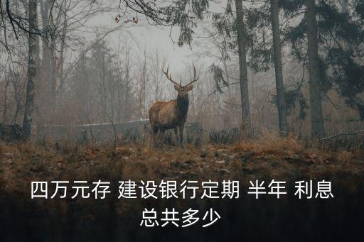 四萬(wàn)元存 建設(shè)銀行定期 半年 利息總共多少