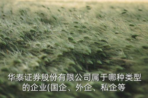  華泰證券股份有限公司屬于哪種類型的企業(yè)(國企、外企、私企等