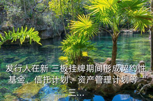 發(fā)行人在新 三板掛牌期間形成契約性 基金、信托計(jì)劃、資產(chǎn)管理計(jì)劃等“三...