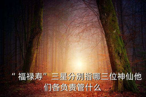 “ 福祿壽”三星分別指哪三位神仙他們各負責(zé)管什么
