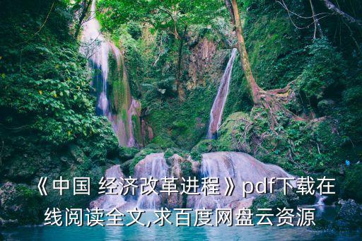 《中國(guó) 經(jīng)濟(jì)改革進(jìn)程》pdf下載在線閱讀全文,求百度網(wǎng)盤云資源