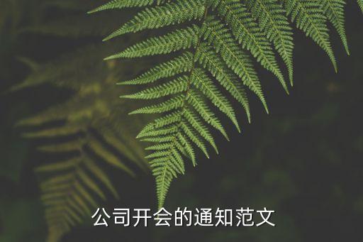  公司開會(huì)的通知范文