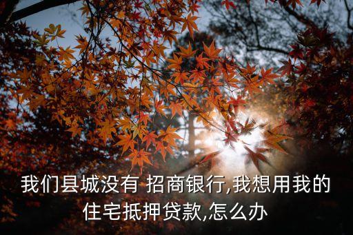 我們縣城沒(méi)有 招商銀行,我想用我的住宅抵押貸款,怎么辦