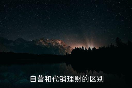  自營和代銷理財(cái)?shù)膮^(qū)別