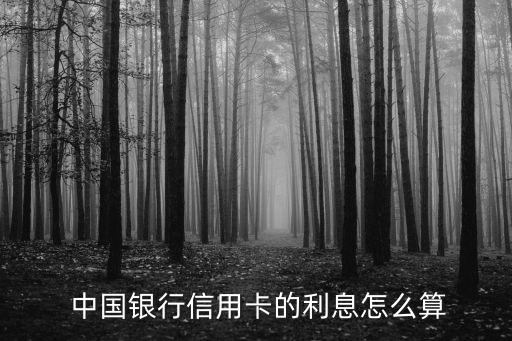  中國銀行信用卡的利息怎么算