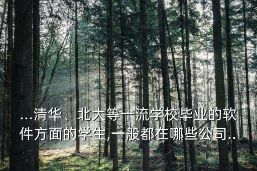 ...清華、北大等一流學(xué)校畢業(yè)的軟件方面的學(xué)生,一般都在哪些公司...
