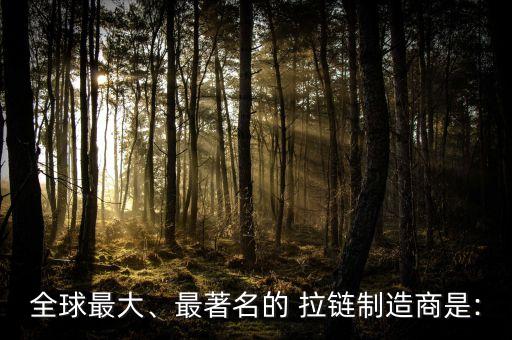 全球最大、最著名的 拉鏈制造商是: