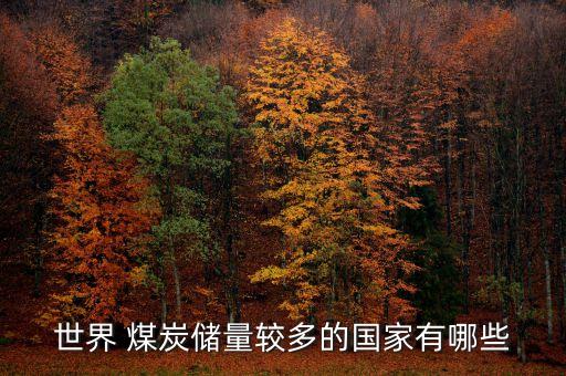 世界 煤炭儲(chǔ)量較多的國家有哪些
