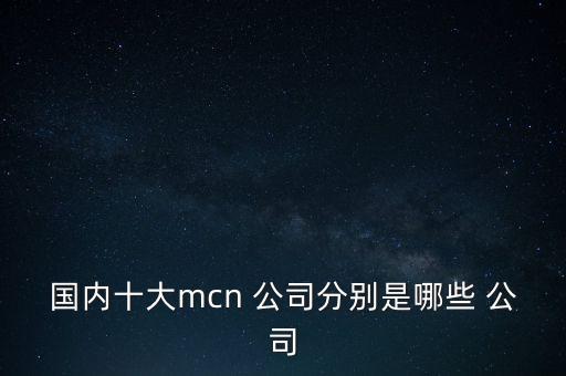 國(guó)內(nèi)十大mcn 公司分別是哪些 公司