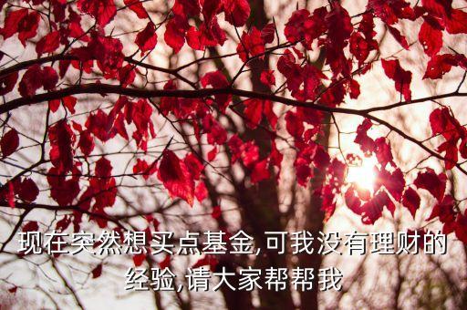 現(xiàn)在突然想買點(diǎn)基金,可我沒有理財(cái)?shù)慕?jīng)驗(yàn),請(qǐng)大家?guī)蛶臀? class=