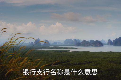 銀行支行名稱(chēng)是什么意思