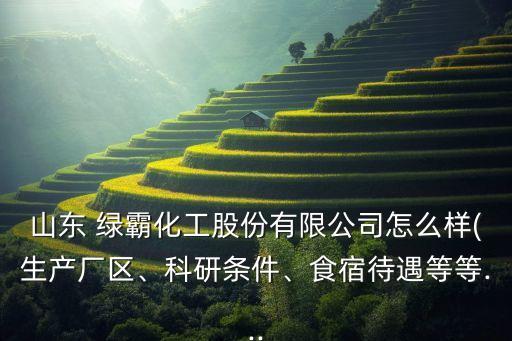 山東 綠霸化工股份有限公司怎么樣(生產(chǎn)廠區(qū)、科研條件、食宿待遇等等...
