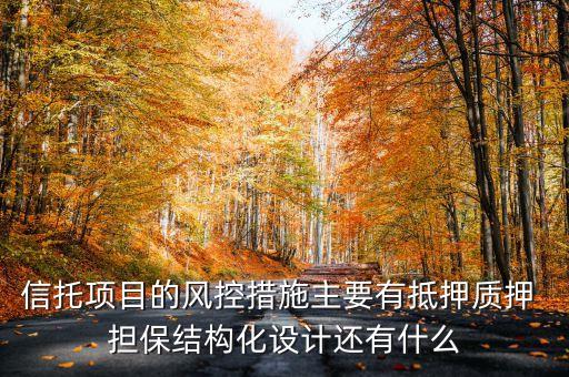 信托項目的風控措施主要有抵押質押 擔保結構化設計還有什么